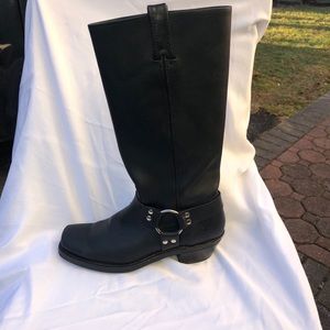 Frye mid calf black harness boots size 10